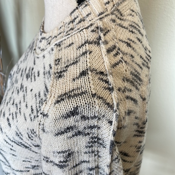 J. Crew Speckled Cotton Crew Neck Sweater Item H4658 Ivory Charcoal Size S - Picture 10 of 14